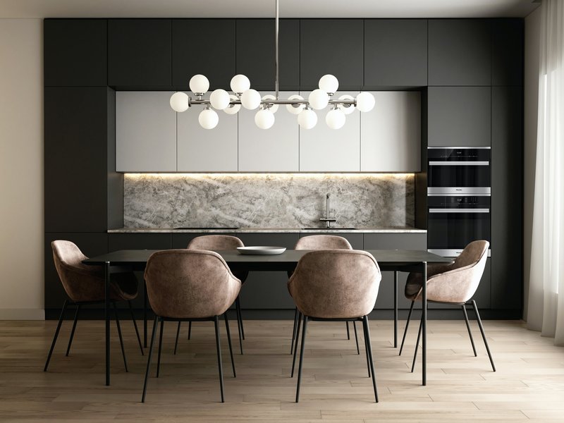 sleek and modern dining room